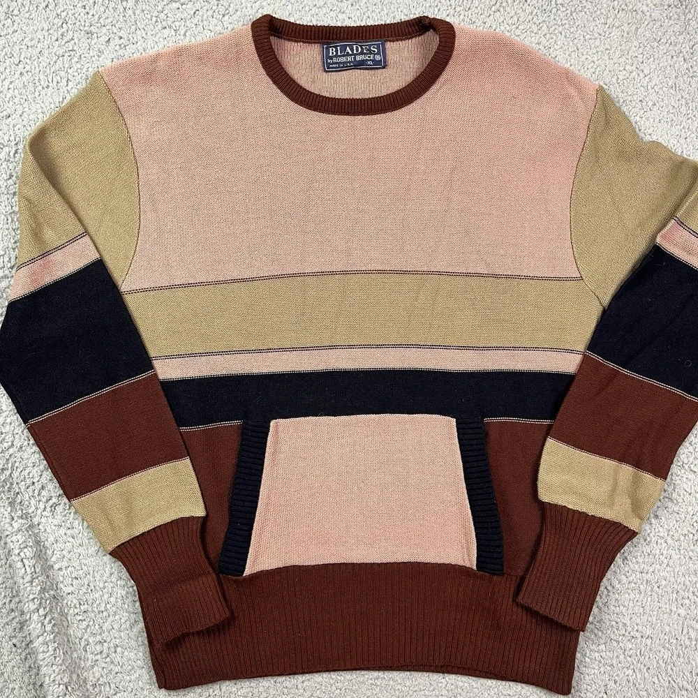 Vintage Blades by Robert Bruce Sweater Lightweight Sweatshirt W/ Pockets Sz‎ XL